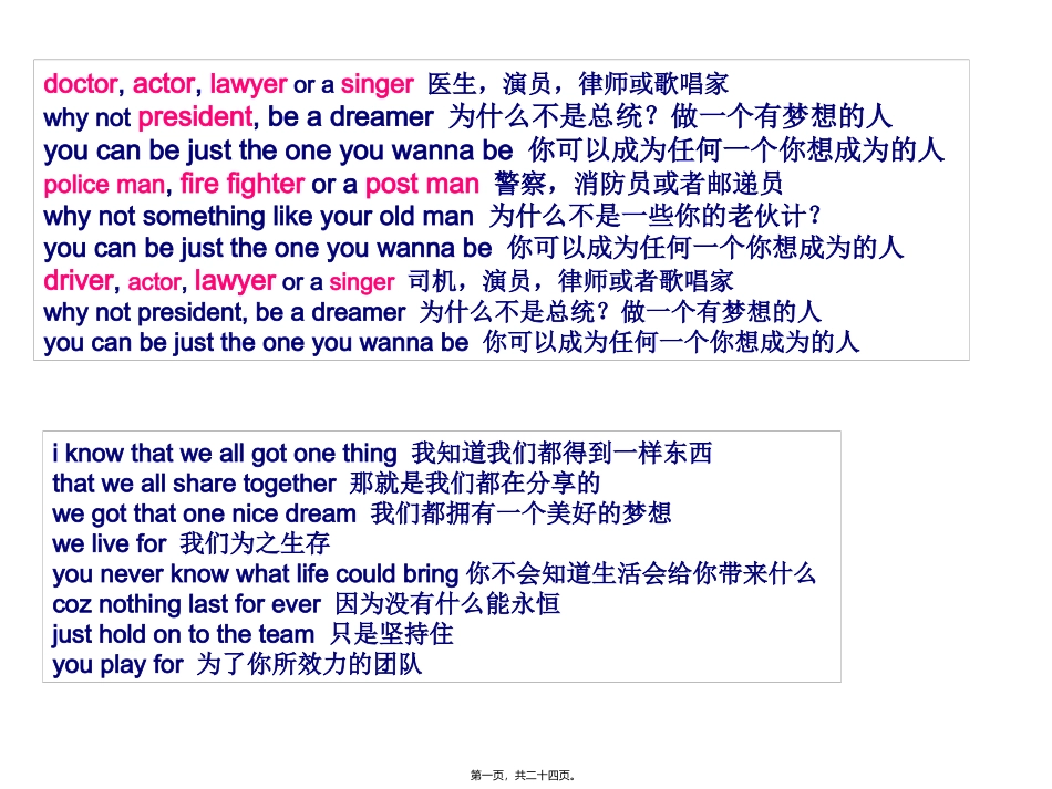 doctor--actor--lawyer-or-a-singer-医生-演员-律师或歌唱家_第1页