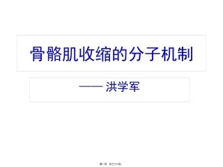 8-骨骼肌收缩的分子机制