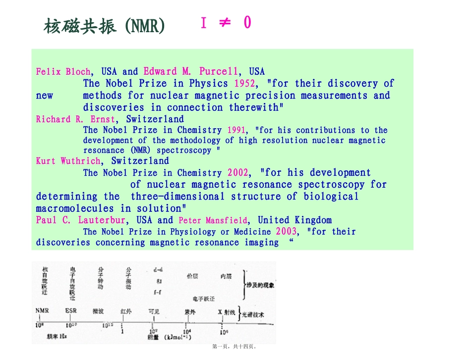 n第十讲--核磁共振(NMR)_第1页