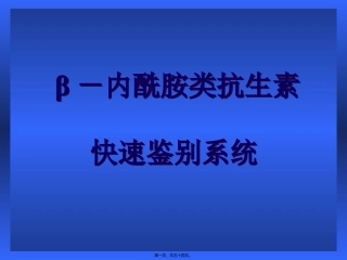 β-内酰胺类抗生素颜色反应快速鉴别系统(讲义-北京修改1)