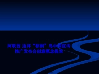 阿联酋迪拜棕榈岛中国宣传推广发布会创意概念提案