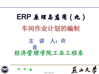ERP原理与应用(第9讲)