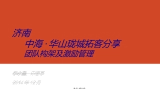 20141224中海华山团队拓客组织架构及激励经验分享