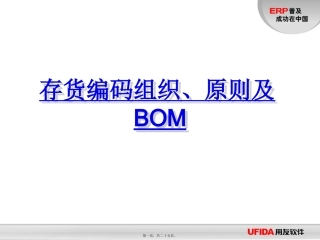 存货编码组织、原则及BOM
