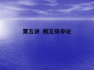 第5讲相互依存理论