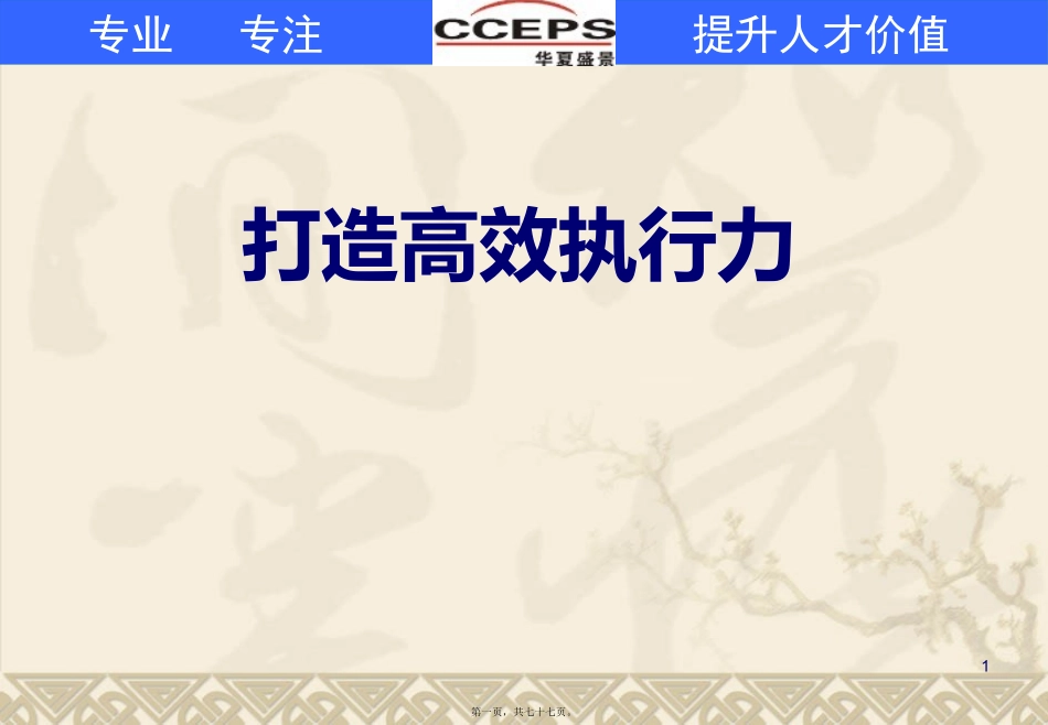 打造高效执行力讲义_第1页