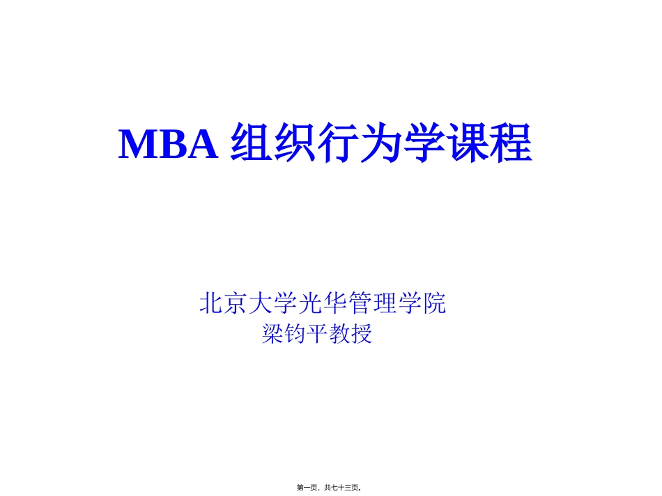 2007MBA组织行为学1_第1页