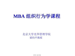 2007MBA组织行为学1