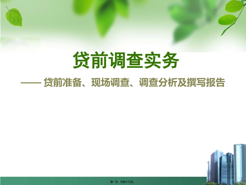 贷款业务现场调查讲述素材_第1页