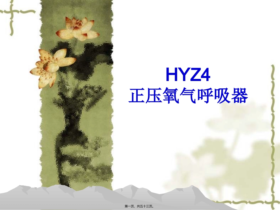 HYZ4正压氧气呼吸器(舱式)精要_第1页