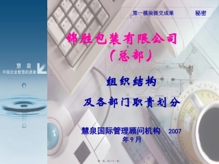 包装总部组织结构及各部门职责划分