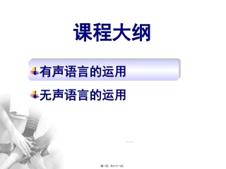 保险讲师有声语言与无声语言运用PPT