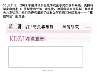 ATP的主要来源—细胞呼吸上课