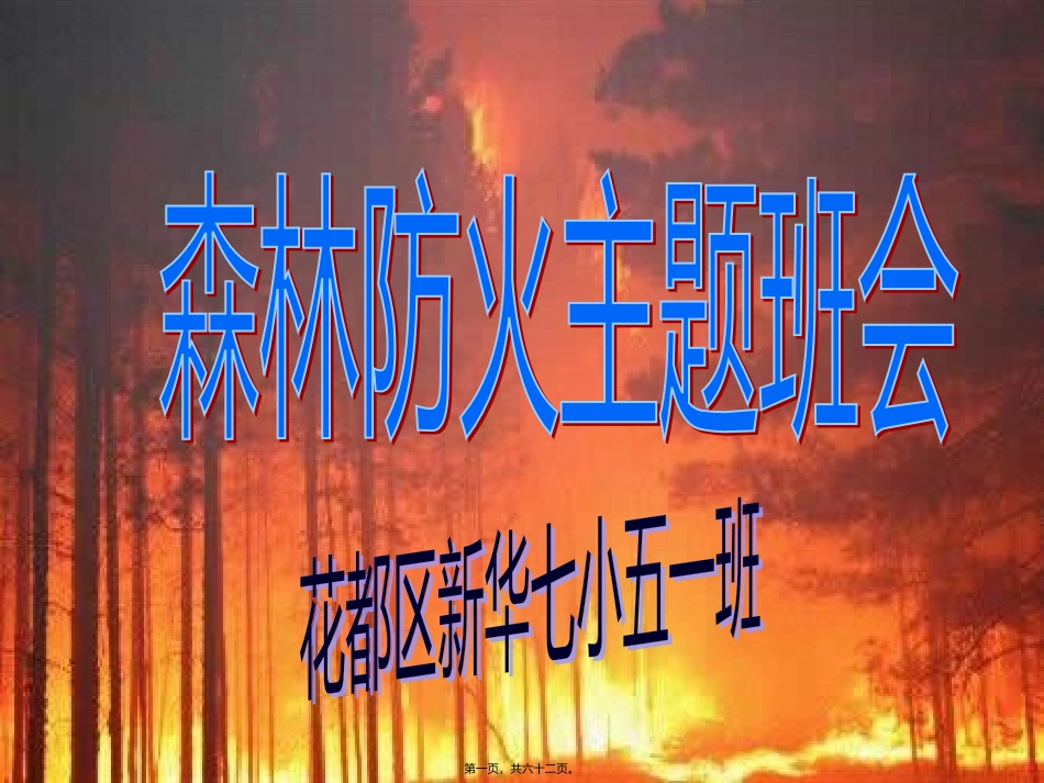 2017年森林防火主题班会(完美版)_第1页