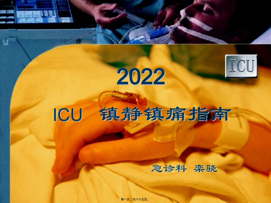 ICU镇静镇痛指南_第1页