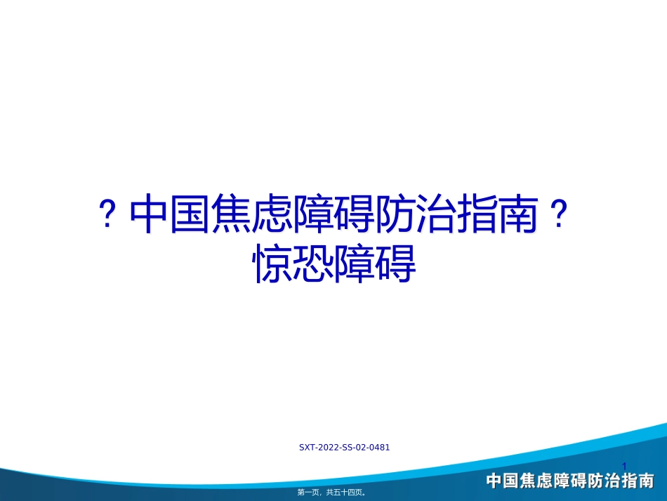BG-闫俊--惊恐障碍诊治-SXT-2011-SS-02-0481_第1页