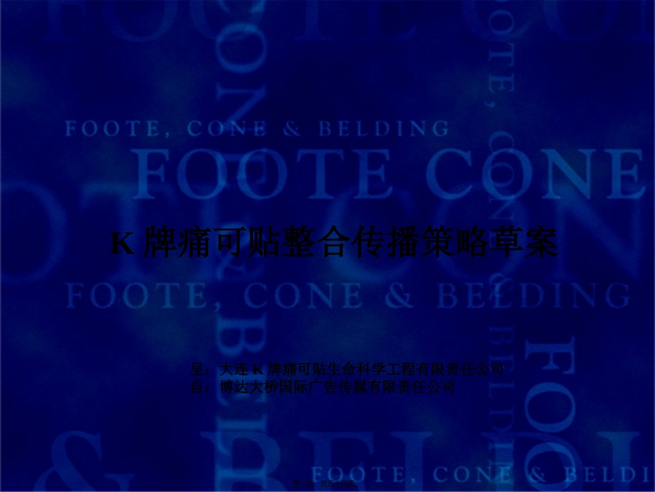 BK牌痛可贴整合传播策略案资料_第1页
