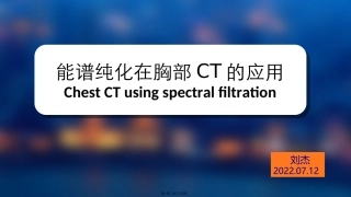 SN100在胸部低剂量的应用