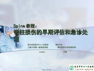 Spine教程：脊柱损伤的早期评估和急诊处理