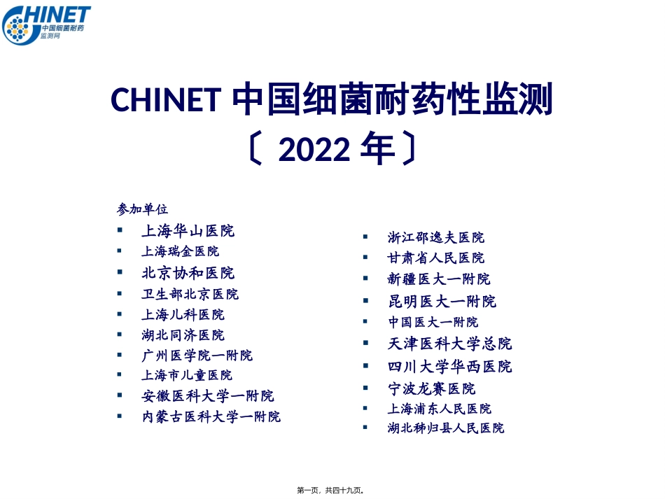 CHINET中国细菌耐药性监测(2015年)_第1页