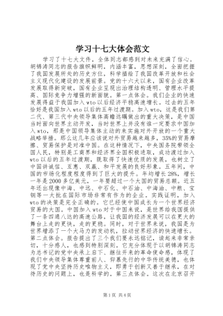 学习十七大体会范文