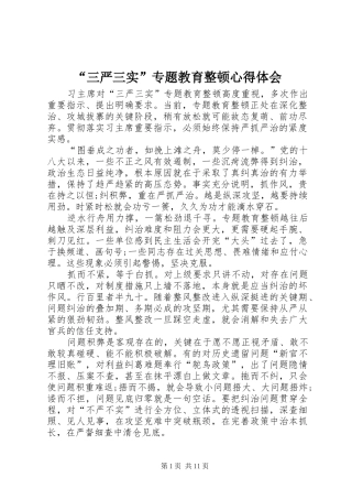 “三严三实”专题教育整顿心得体会