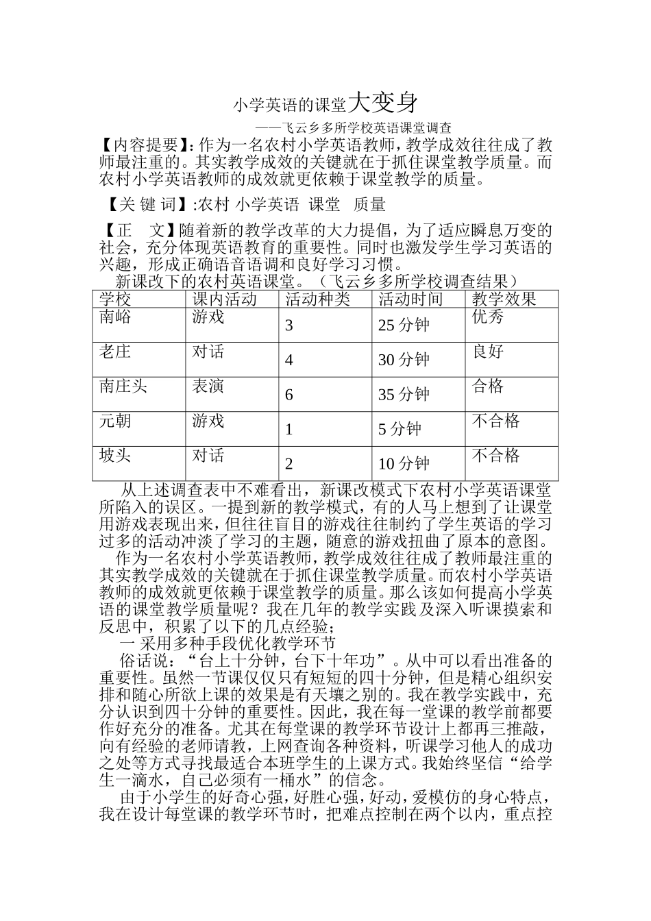 小学英语的课堂大变身_第1页