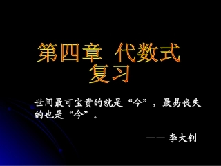 第四章代数式复习