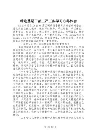 精选基层干部三严三实学习心得体会