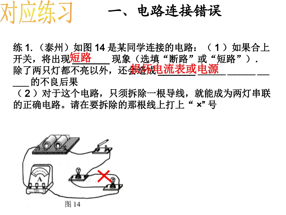 中考专题复习：《电路故障分析题》_第3页