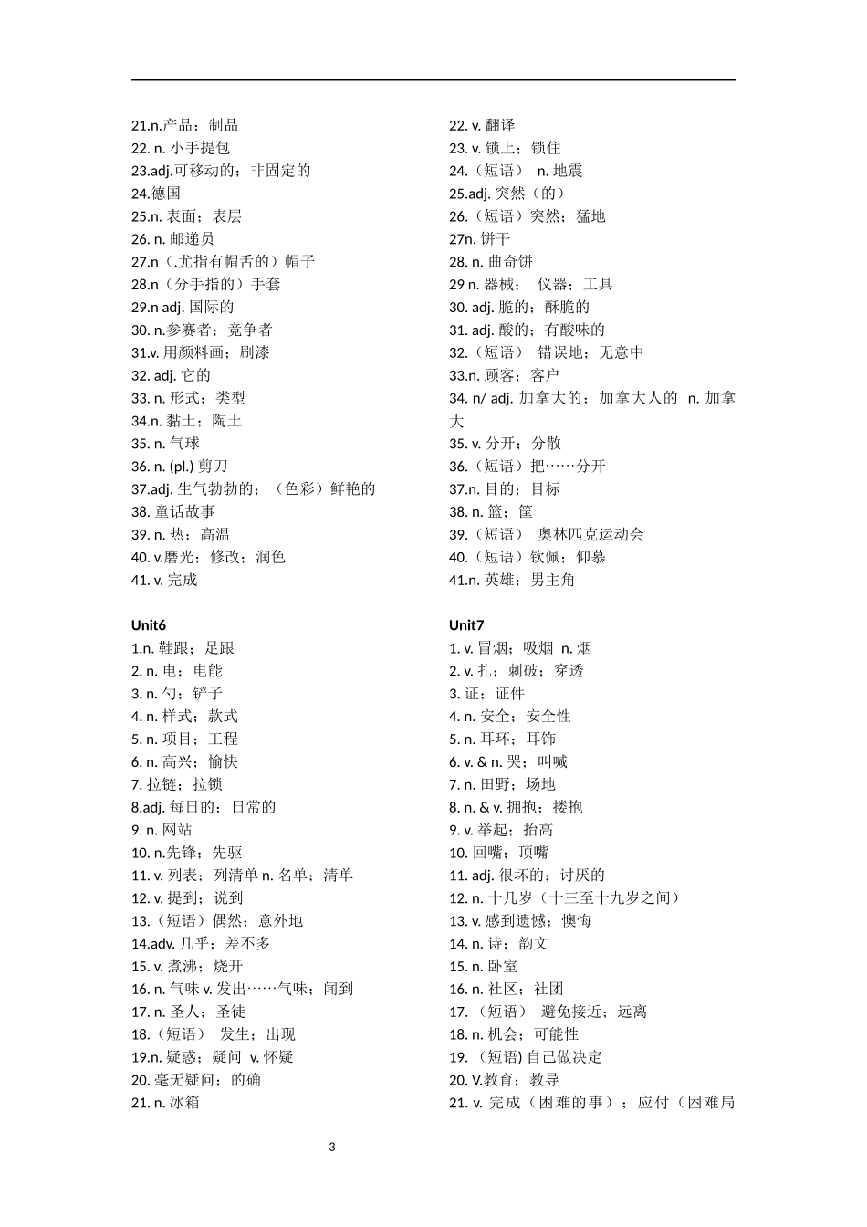 初三英语单词表_第3页