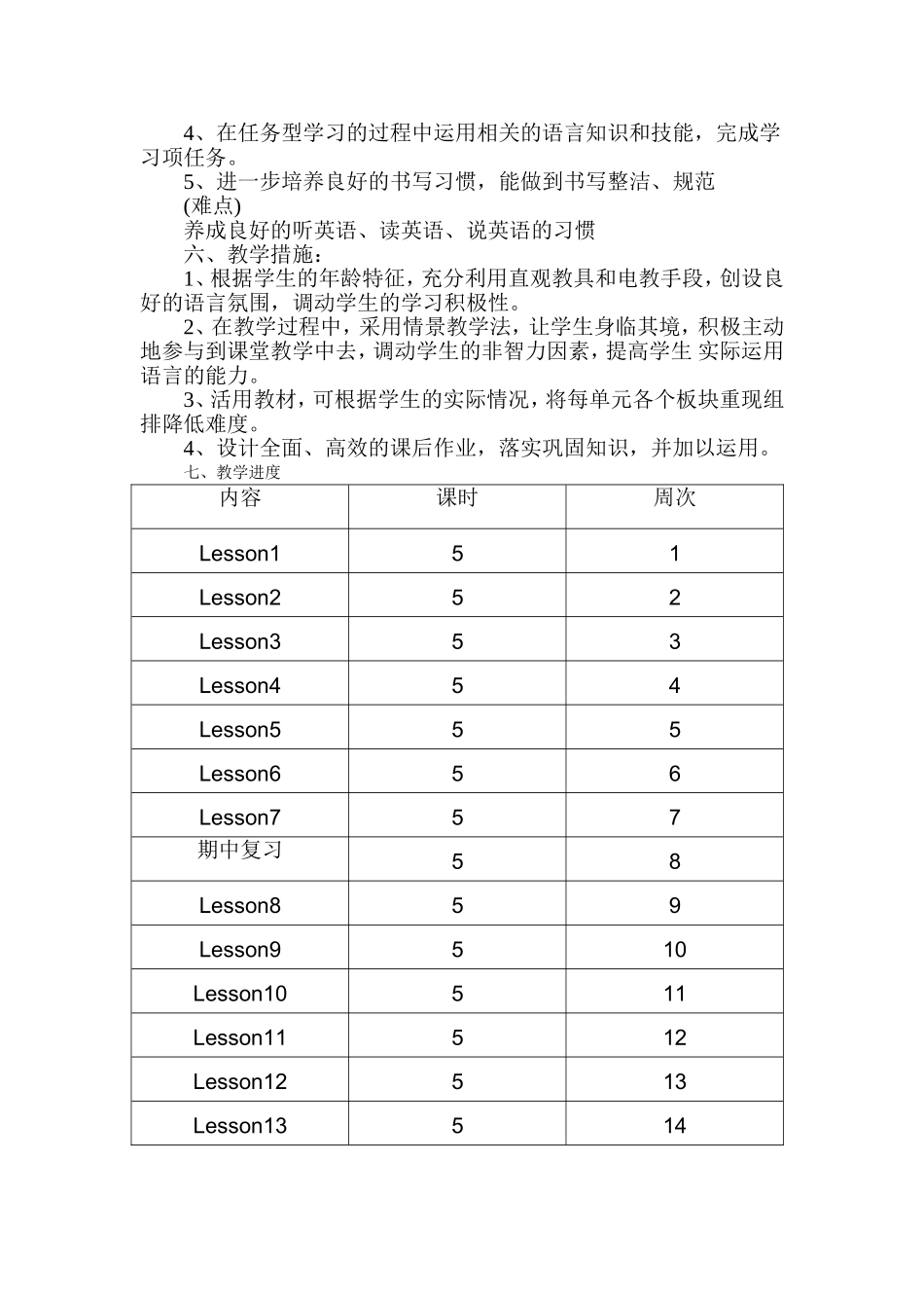 2011-2012学年度五（1）英语上册教学计划_第2页
