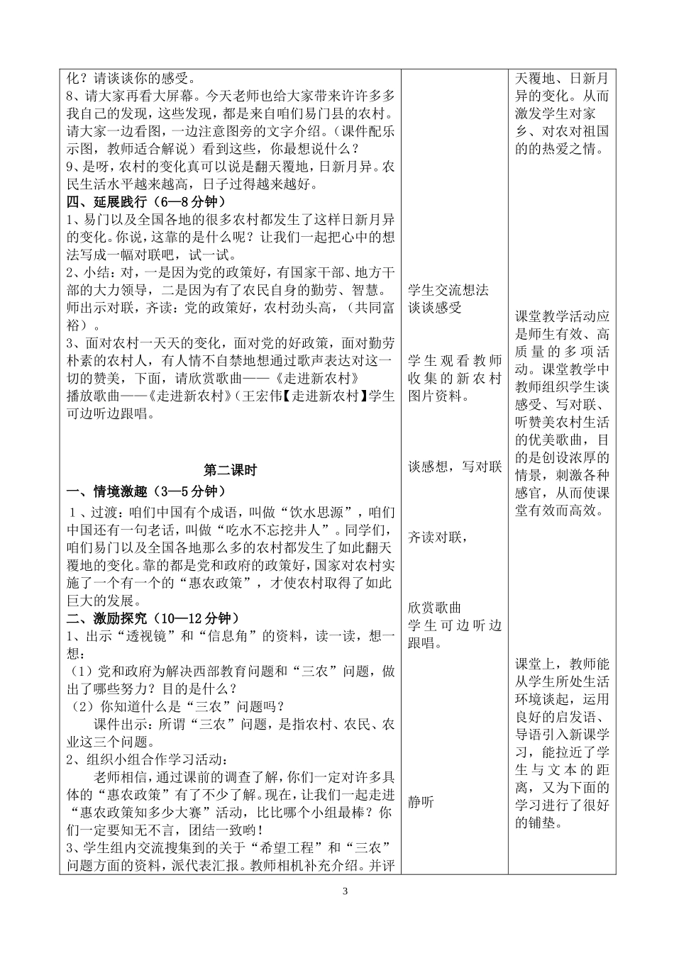 《我家住在新农村》教学设计_第3页