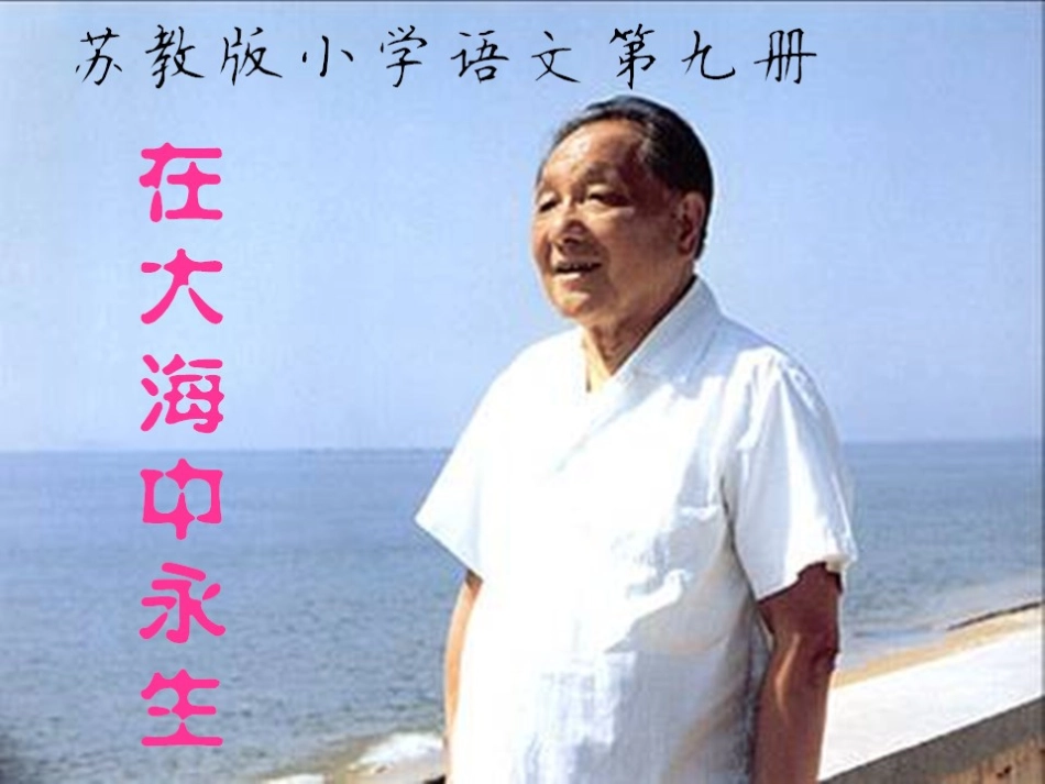 苏教版小学语文第九册《大海中永生》第一课时PPT_第1页
