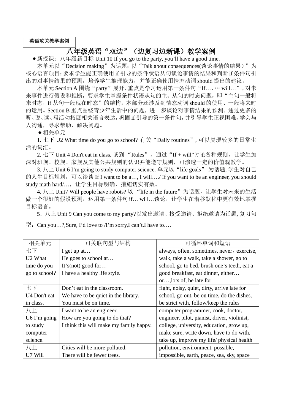 初二“双边”重点攻关教学案例（U10王敏芳）_第1页