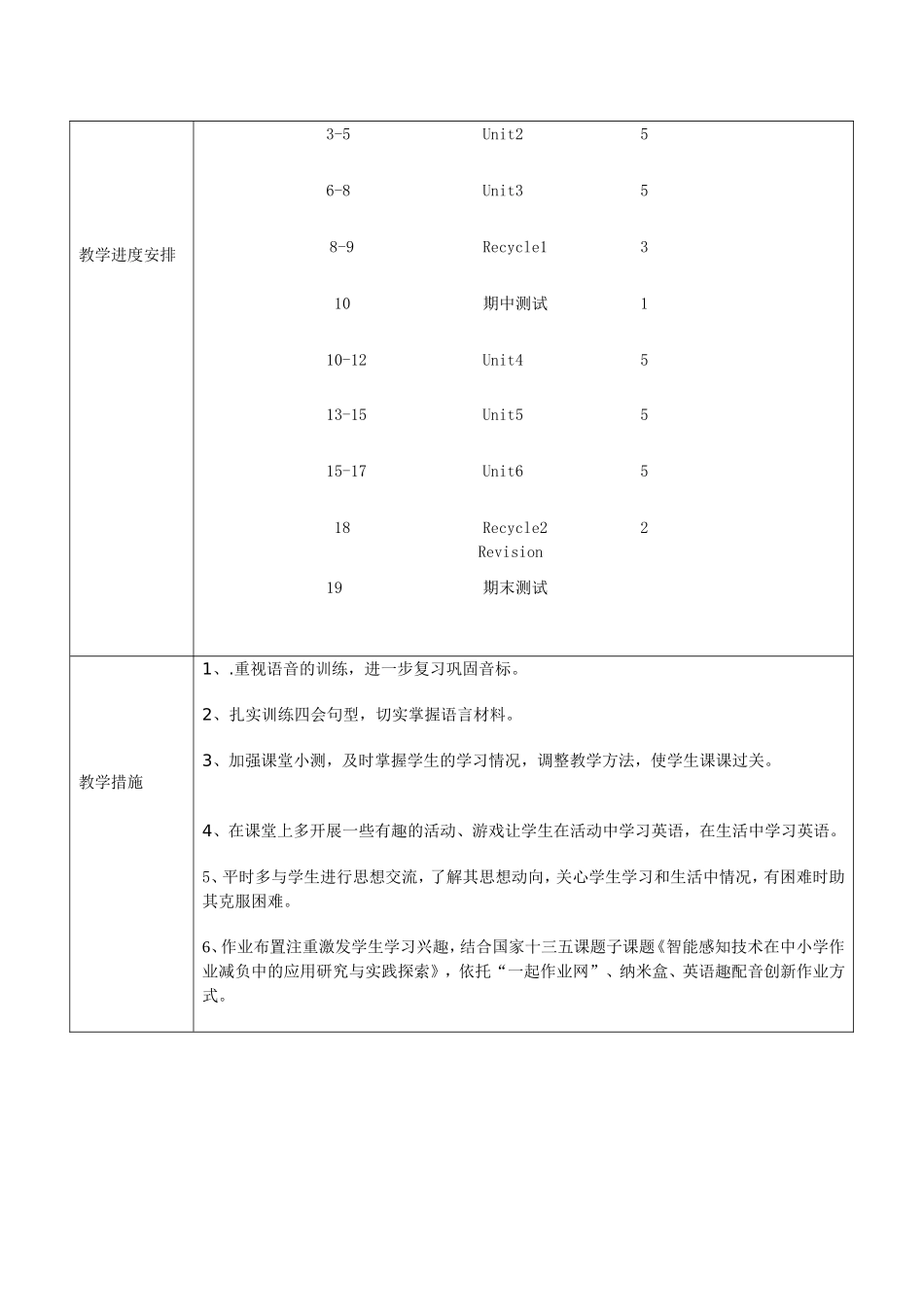 五年级上册教学计划表_第3页