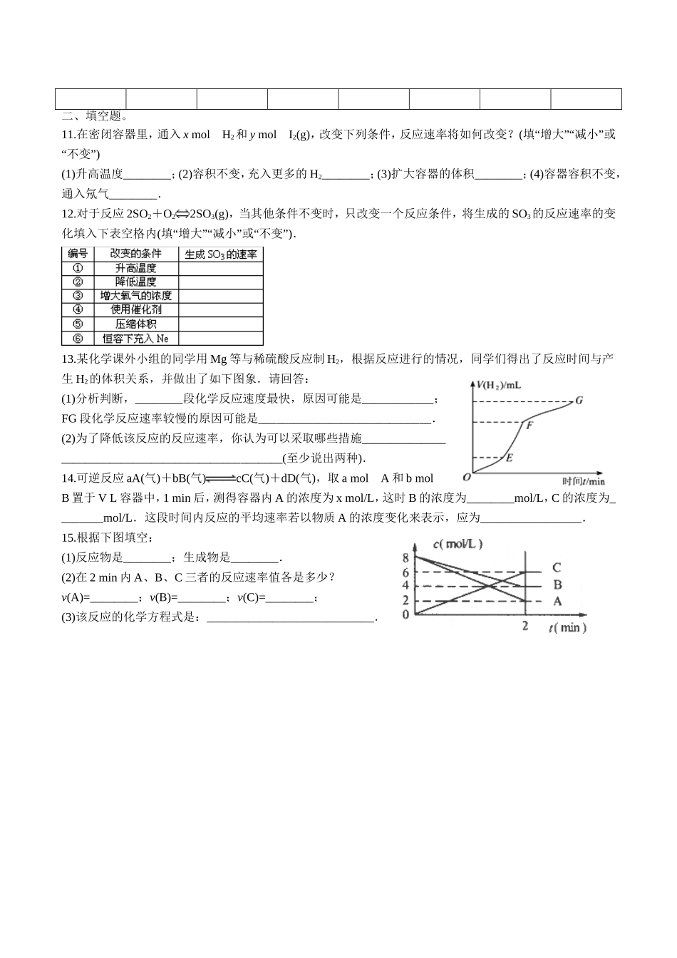 化学反应速率及其影响因素训练（一）_第2页