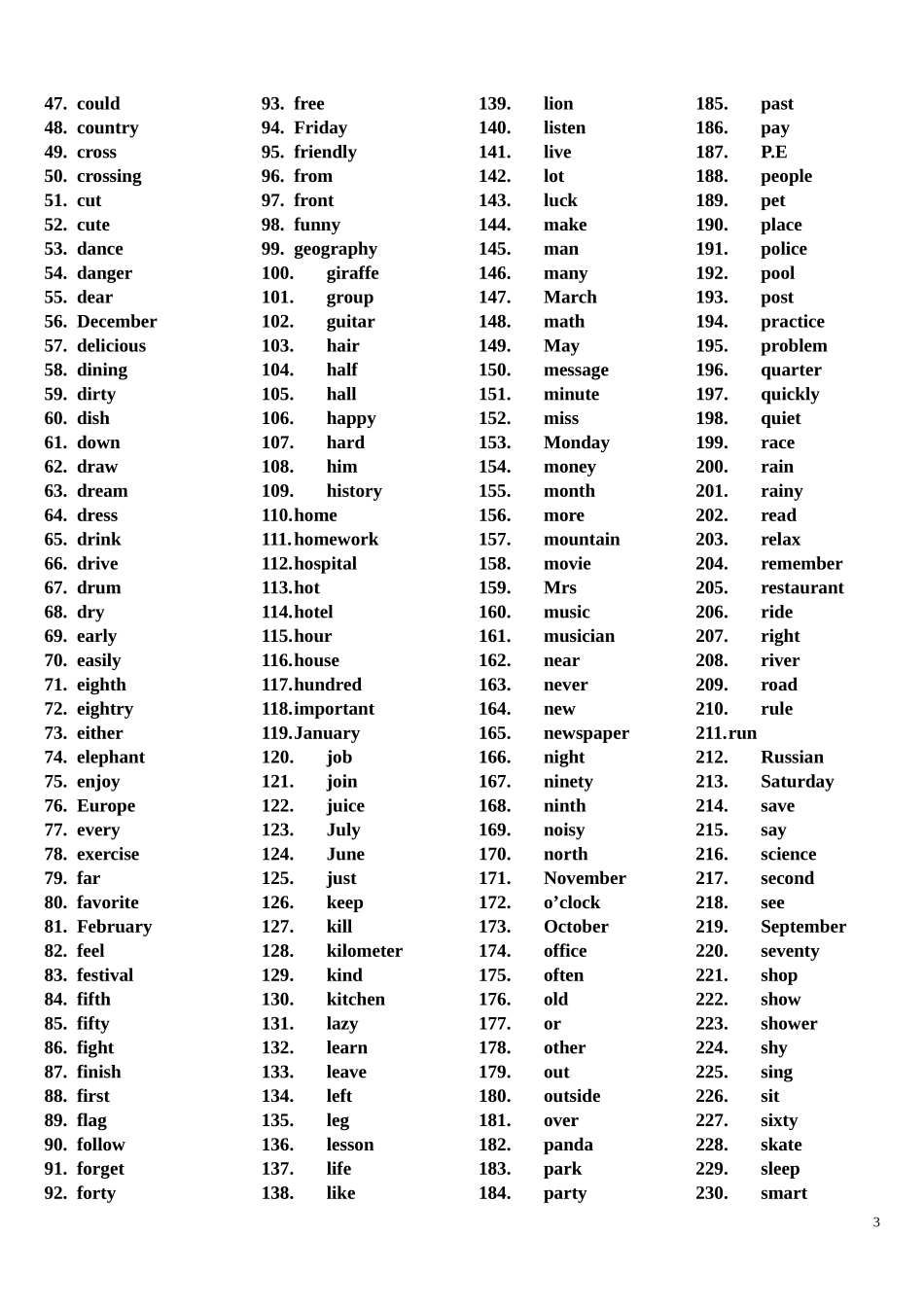 按字母顺序六年级上册--九年级单词英译汉_第3页