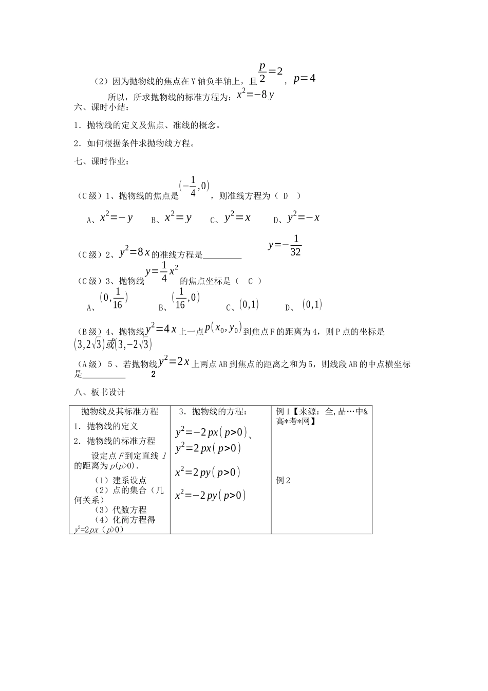 抛物线及其标准方程_第3页