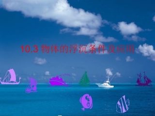 物体的浮沉条件及应用