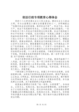 依法行政专项教育心得体会