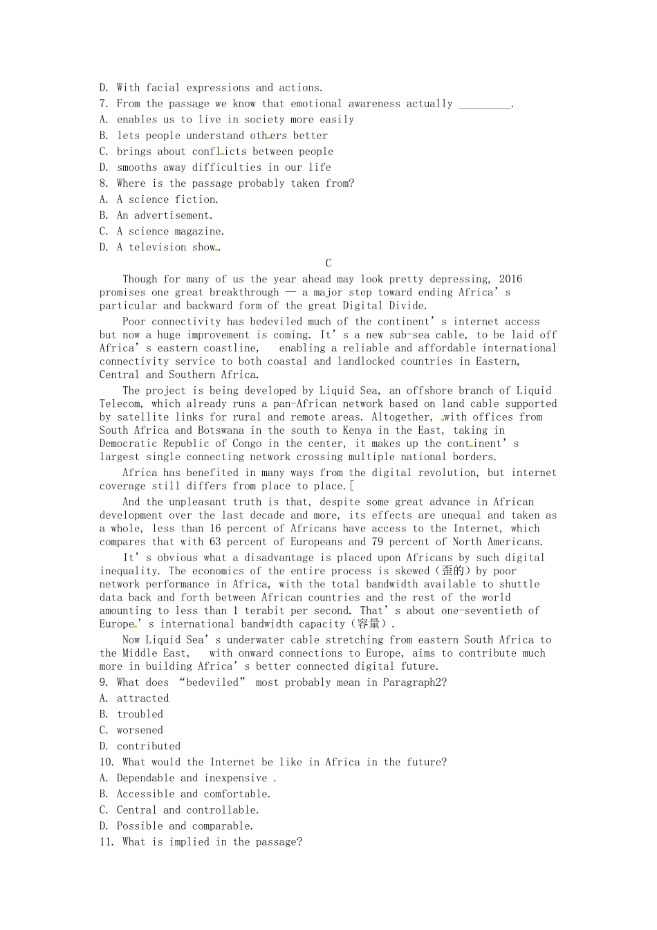 高三-月考模拟英语_第3页