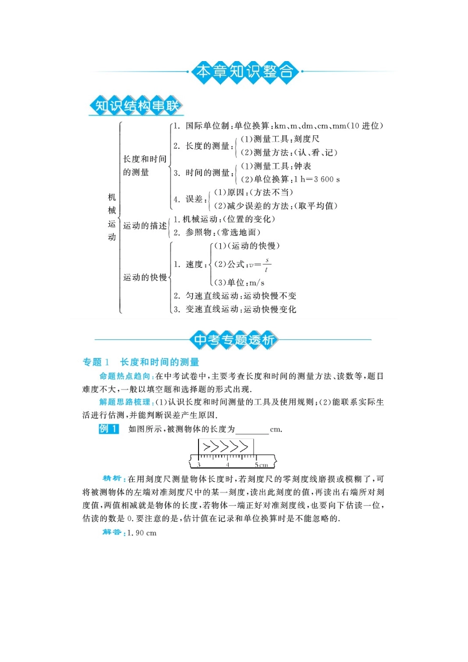 第一章+机械运动+知识整合（图片版）_第1页