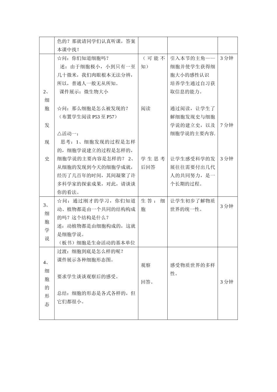 《细胞》第一课时教学设计_第2页