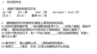 秋天的怀念和散步复习课件