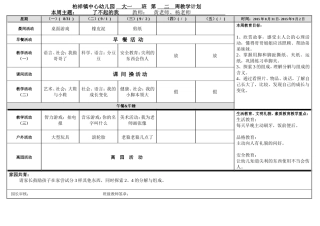 大一班上学期第二周周计划