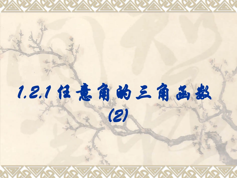 高一数学必修4课件121任意角的三角函数（共23张PPT）_第1页