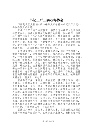 书记三严三实心得体会