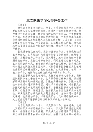 三支队伍学习心得体会工作