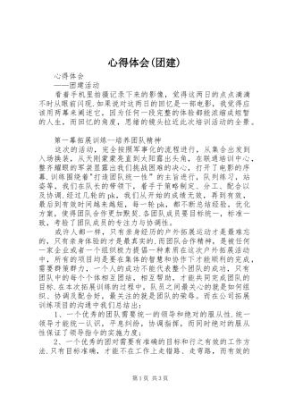 心得体会(团建)